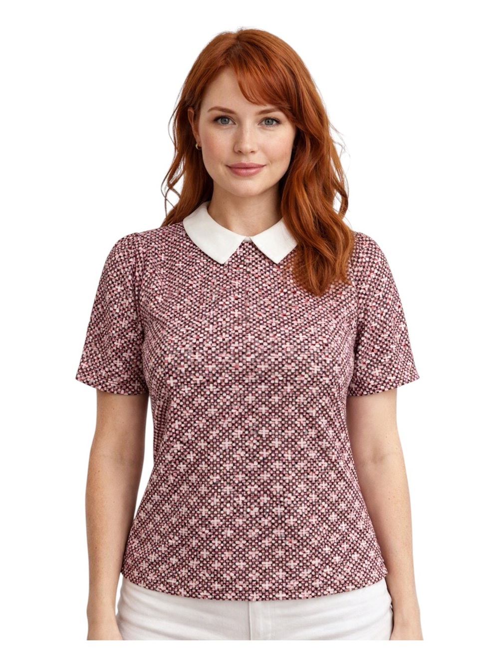 TORY BURCH - Peter Pan Collared Blouse.  buttons down the back. Size 0